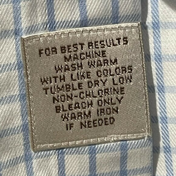 Peter Millar Mens Medium Blue Checkered Cotton Button-Down Shirt - Picture 10 of 11